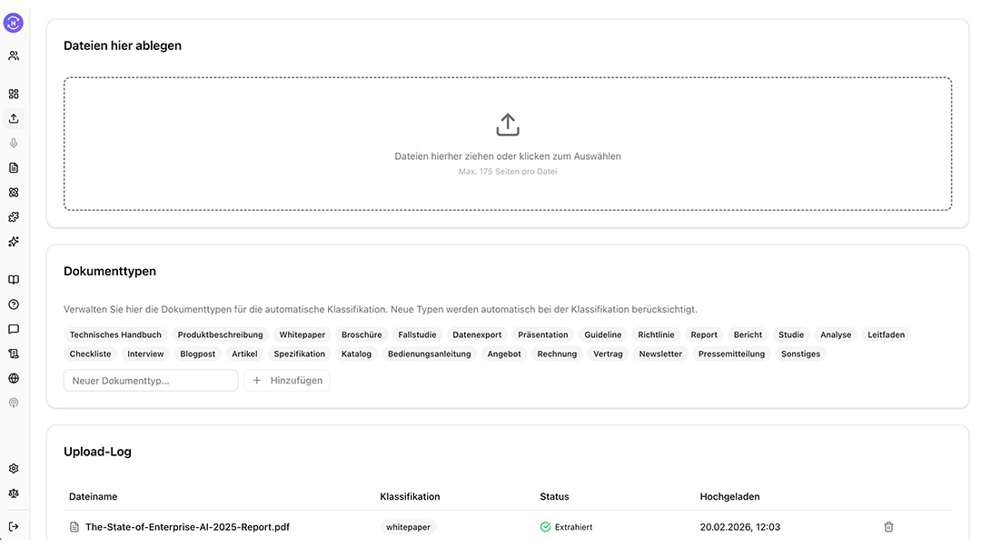 Noutdated Dokument-Upload mit Drag & Drop und automatischer KI-OCR-Texterkennung